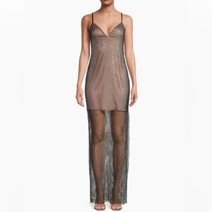 Liv Foster Embellished Fishnet Gown